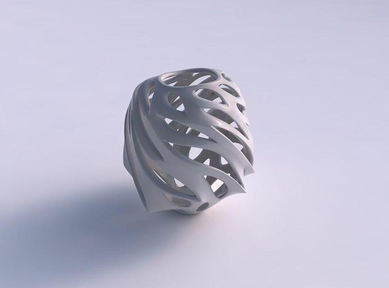 Vase footed baluster with smooth cuts wavy top