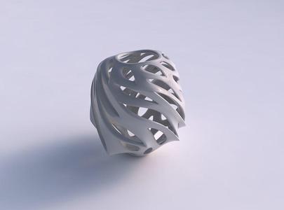 Vase footed baluster with smooth cuts wavy top