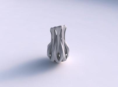Vase inside a funnel vase with intersection through cuts long...