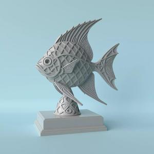 Geometric Fish Sculpture Modern Aquatic Form