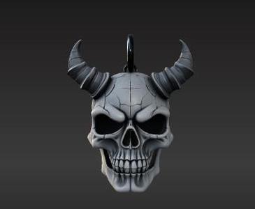 Macabre Miniature Skull Accessory - Printable Dark Lord Head Keychain