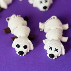 Articulated Ghost Dog – Halloween Flexi Toy & Keychain – 2 Eye Variants – No Supports