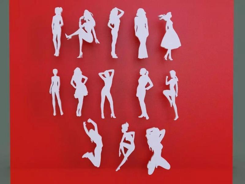 Female Silhoutte or  Keychains