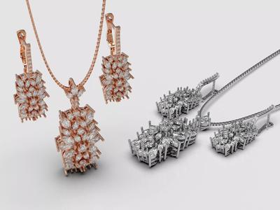 Pendants and earrings