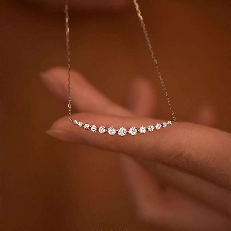 3DM Format Custom dainty diamond smile necklace for women