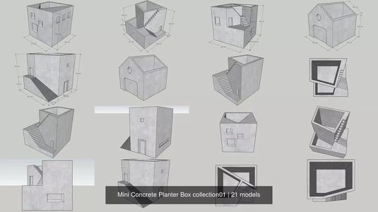 21 Mini Concrete Planter Box collection