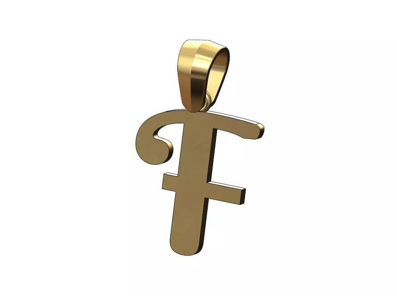 F letter initial berkshire swash font pendant charm bail