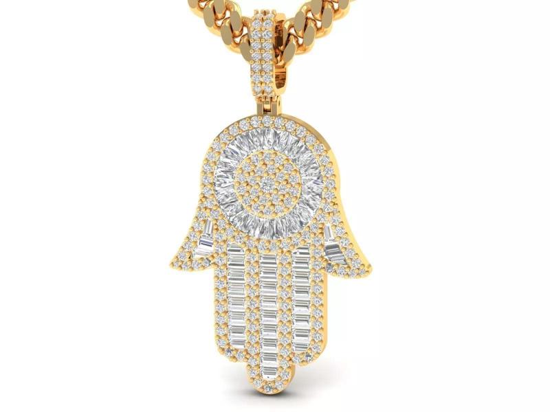 Hamsa Hand Pendant Necklace 3D print model