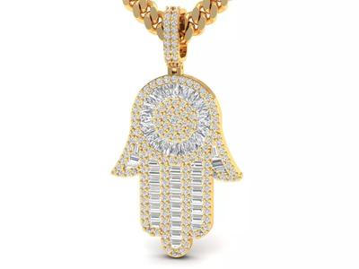 Hamsa Hand Pendant Necklace 3D print model