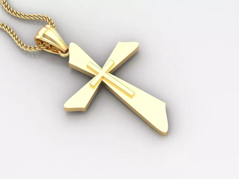 Light Gold 18K Cross Pendant 2CP023