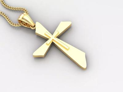 Light Gold 18K Cross Pendant 2CP023