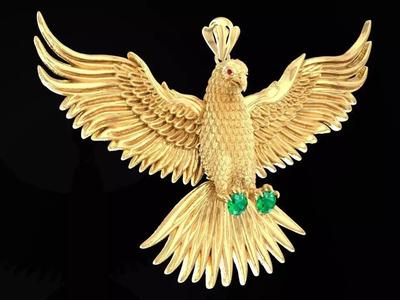 Eagle Wings Pendant 3D Model for Jewelry Design 1574
