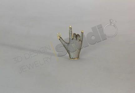 Highly detailed hand pendant