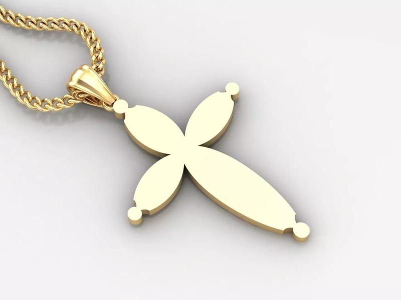 Light Gold 18K Cross Pendant 1CP078