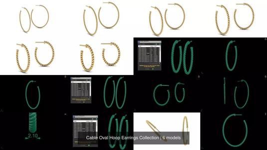 Cable Oval Hoop Earrings Collection