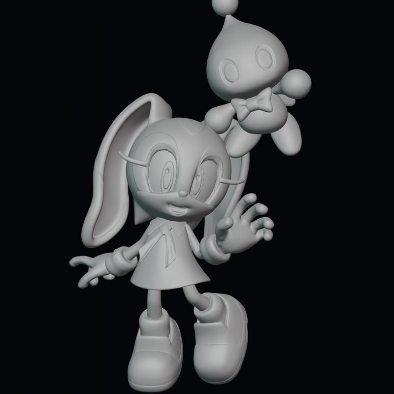 Cream and Chao Sonic Figure