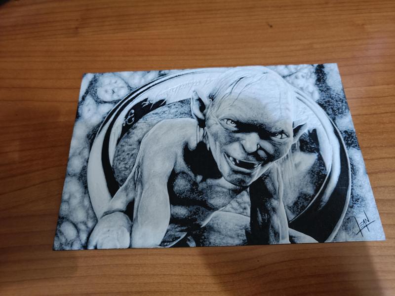 Gollum Smeagol Lord of the rings B&W 3d Photo