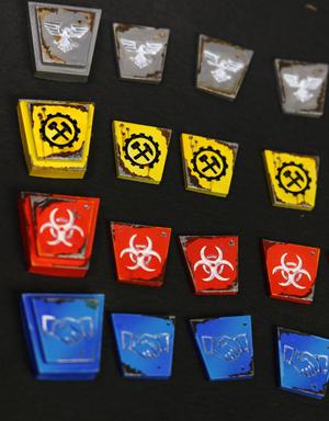 Player tokens and area control tokens for 51st state