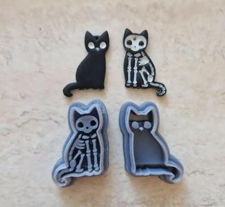 Skeleton Cat - Halloween Clay Cutter