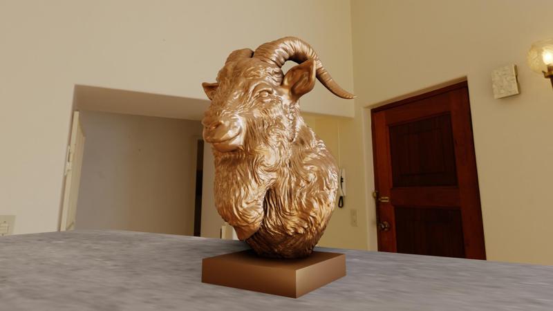 Goat bust stl statue 3d print file