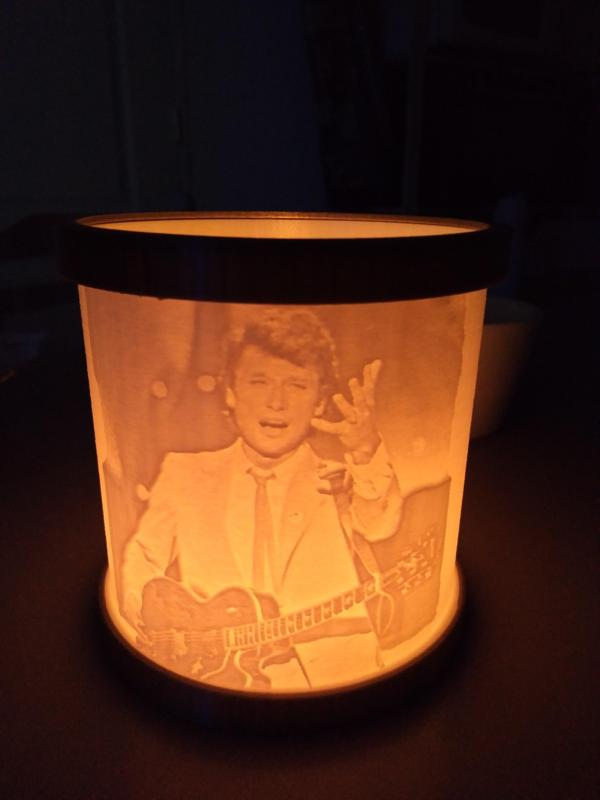 lithophanie Johnny Halliday