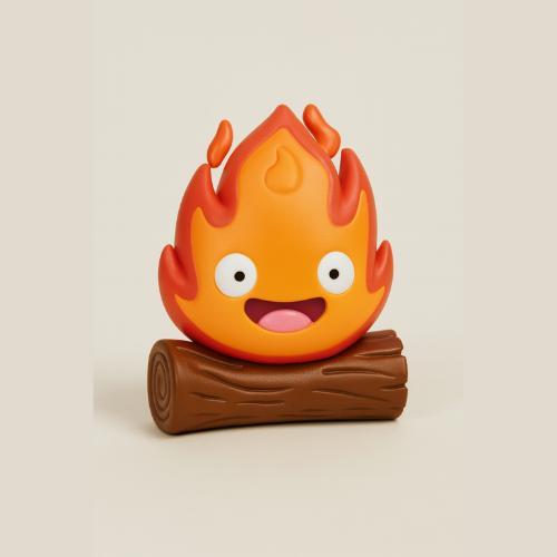 Calcifer, El increíble castillo vagabundo, figura FanArt estilo chibi, Howl's Moving Castle,