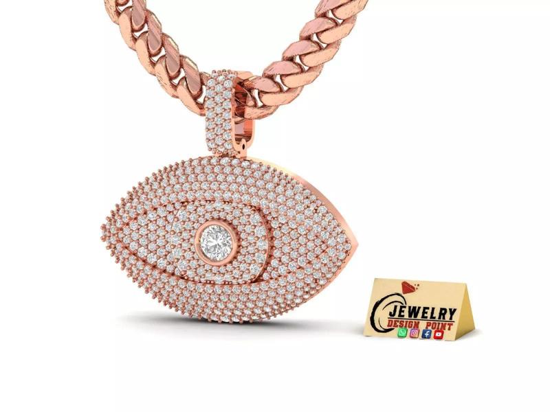 Custom Devil Eye Diamond Pendant - Evil Eye Necklace Unisex