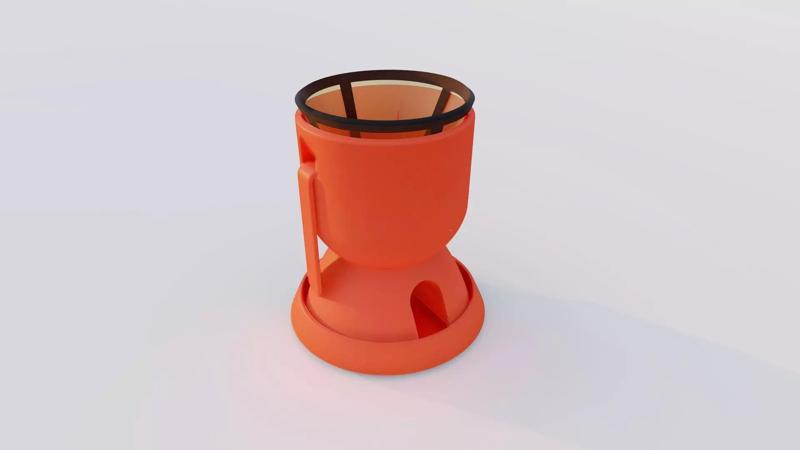 Coffee Pour Over chalice - with drip tray and stirring stick