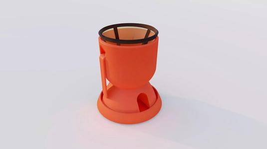 Coffee Pour Over chalice - with drip tray and stirring stick
