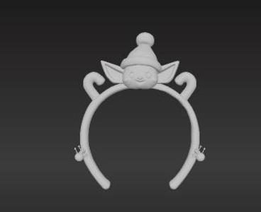 Labubu Christmas Headband - Festive Foundling Accessory with Santa Hat & Snowflakes - 3D Print File