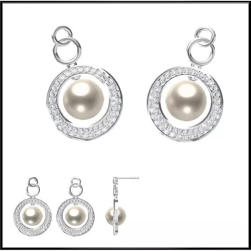 JCD Format White gold pearl set jewelry files for sale