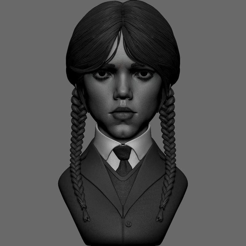 Wednesday Addams Bust – 3D Print Model