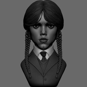 Wednesday Addams Bust – 3D Print Model