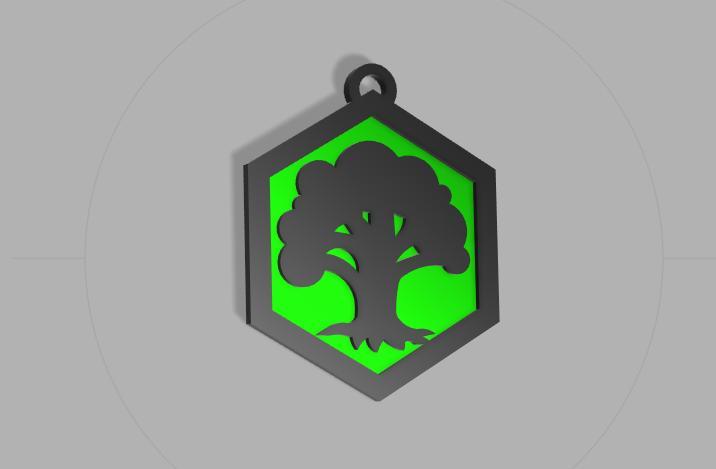 green mana pendant/keychain