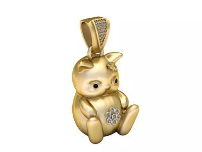 3D Printable Cute Teddy Bear Charm