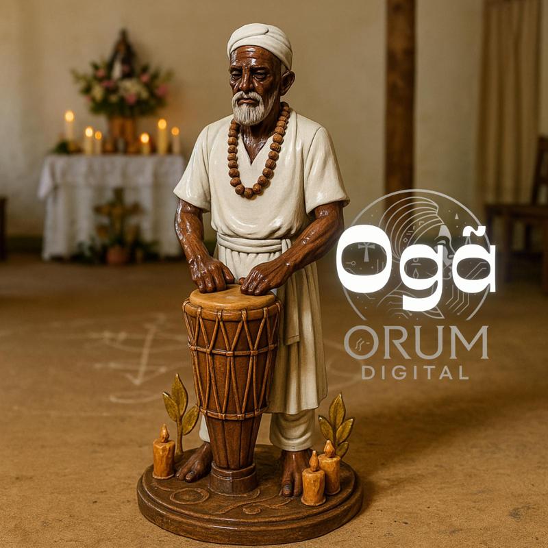 Ogã Ancião Tocando Atabaque – Umbanda e Candomblé