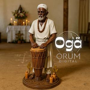 Ogã Ancião Tocando Atabaque – Umbanda e Candomblé