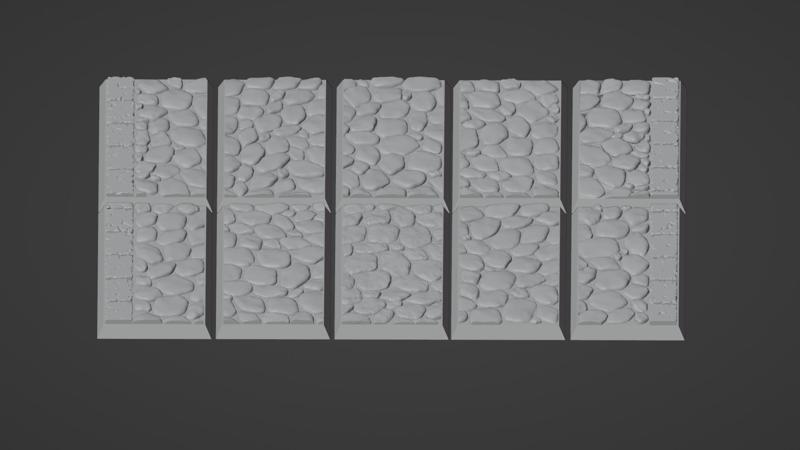 25x50mm rectangle cobblestone bases