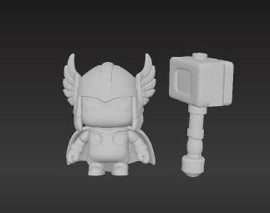 DIY Labubu Display: Glossy Toy-Style Warrior Kit - Helmet, Hammer 3D Printable Miniature