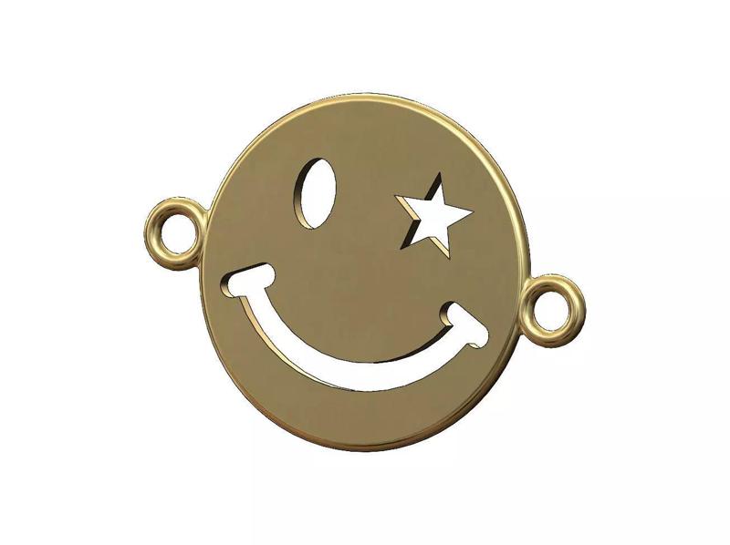 Smiley face coin bracelet charm