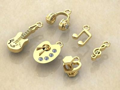 6 Bracelet or necklace pendants