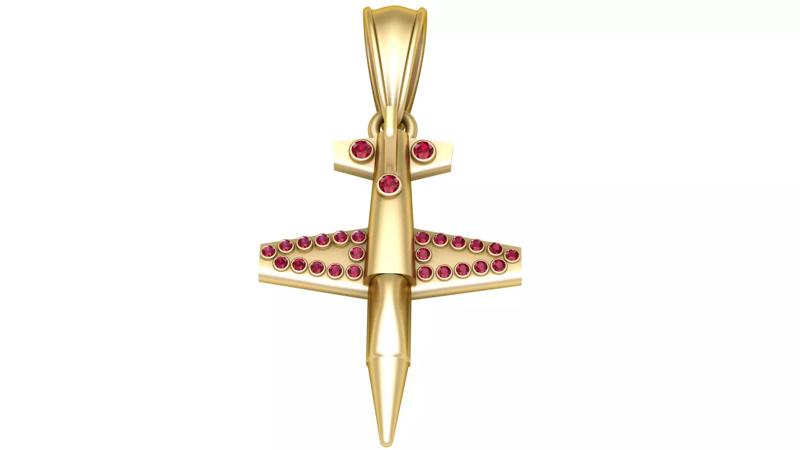 ArtStation - Gold airplane pendant