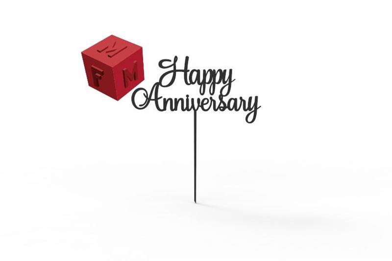 Happy Aniversary Cake Topper