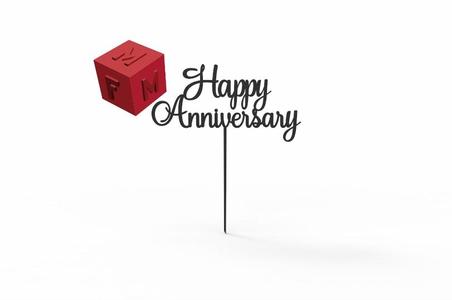 Happy Aniversary Cake Topper