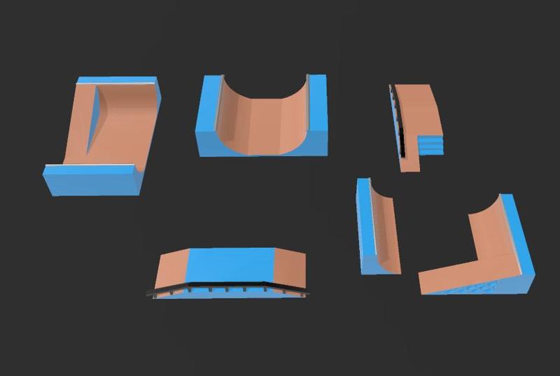 Skateboard ramp set support free