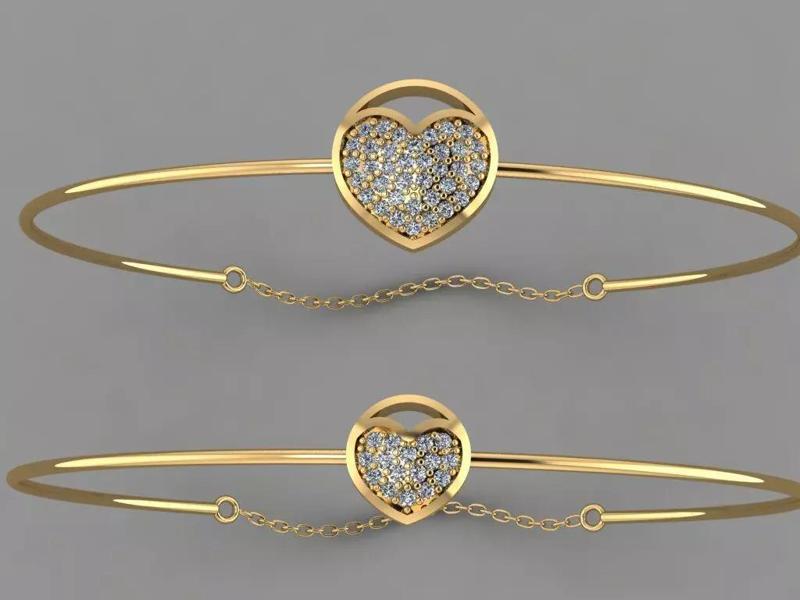 Gold Silver Bracelet 3d Printing model