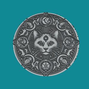 Cat Animal Medallion