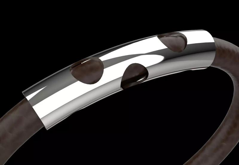 Leather Tube 3dm Bracelet A Fusion of Art and Modernity bg0056