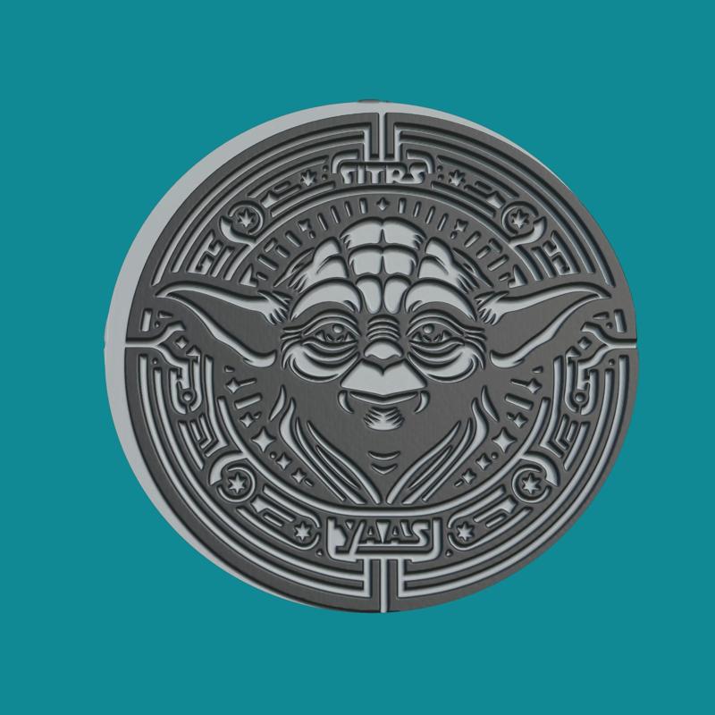 Yoda Print Model Yoda Medallion Yoda Wall Decor