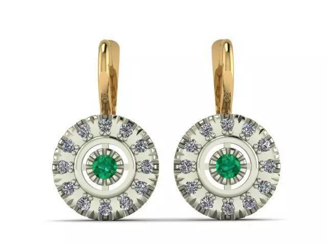 Earrings Emerald Diamond